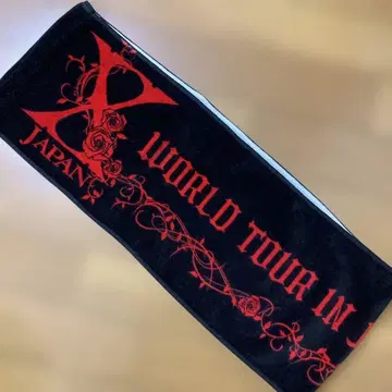 X JAPAN 타월 블랙 빨간색 월드 투어 라이브 굿즈