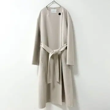 새상품급 TOMORROWLAND 프리미엄 울 리버 노카라 코트 34