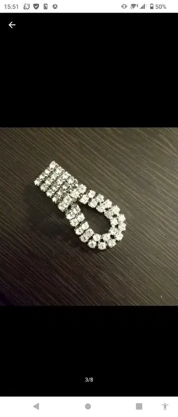 크리스탈 장식 U자형 귀걸이