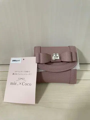 시마무라 mir.. x Coco 리본 포함 3단 폴더형 지갑 핑크