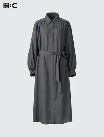 UNIQLO:C 벨티드 셔츠 원피스 XS