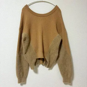 퍼블릭 도쿄 니트 스위치 페더 카멜 프리 사이즈