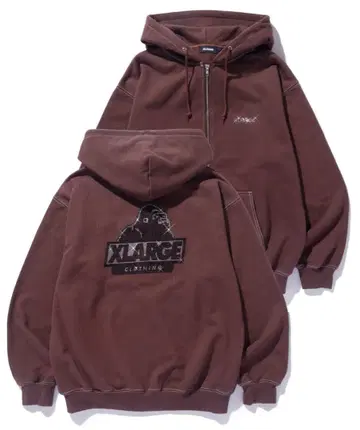 XLARGE 브라운 풀 집업 후드티