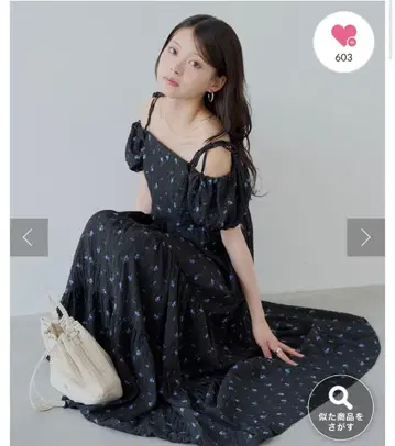 2way 슬리브 플라워 롱 원피스