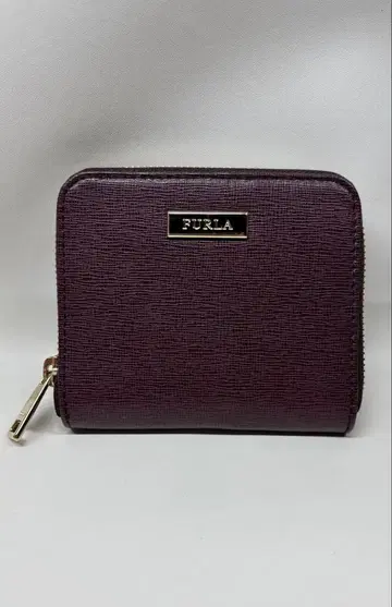 FURLA 지퍼 접이식 지갑 다크 퍼플