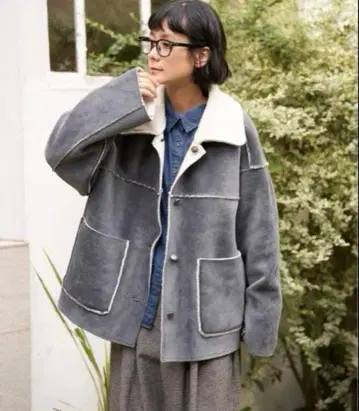 보아 코듀로이 리버서블 카라 부착 자켓