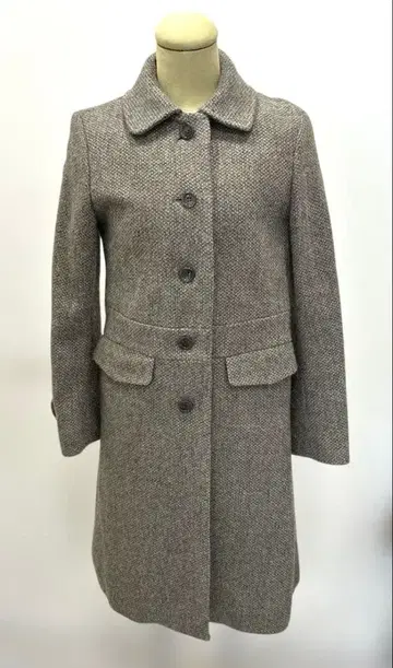 HUMAN WOMAN 브라운 트위드 롱 코트