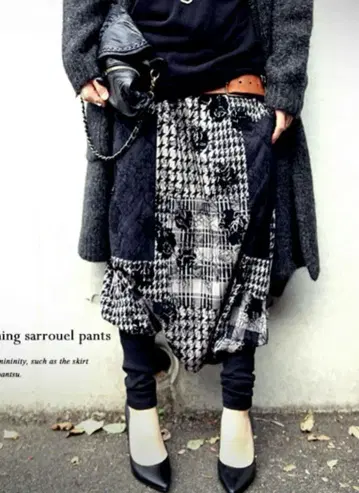 안티카 사루엘 팬츠 하운드투스 체크 x 꽃무늬