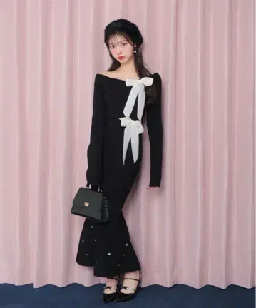 엠미엠 Waist cut ribbon mermaid onepiece