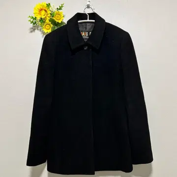 DAKS 울 코트 여성용 블랙 40 L 심플