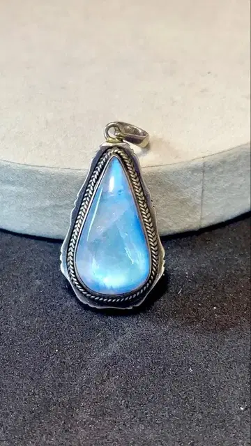 대형 블루문스톤 물방울형 펜던트탑 실버 925