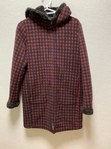 유니클로 하운드투스 패턴 보아 라이너 푸드코트 레드 x 블랙