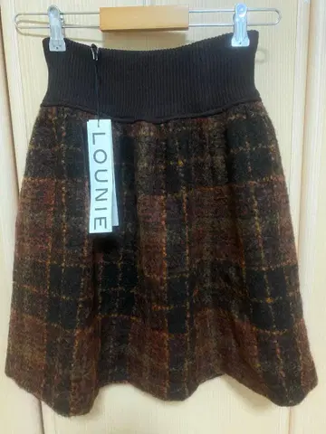 Lounie 체크 무늬 울 스커트 택 포함 새상품