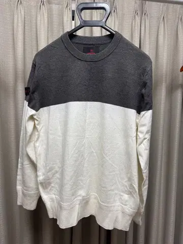 BRIEFING 브리핑 니트 스웨터 그레이 x 화이트 M 사이즈