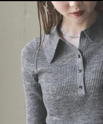 [ 미사용급 ] NOBLE 노블 알파카 시어 폴로 니트