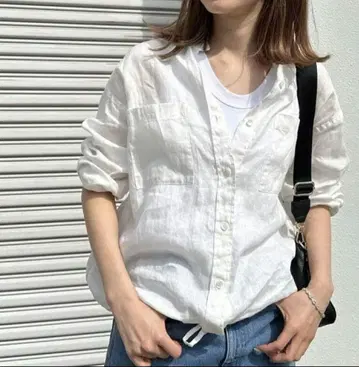 프렌치 린넨 드로스트 셔츠