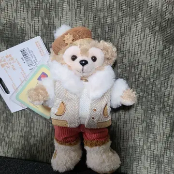 상하이 디즈니 더피 겨울 의류 봉제 인형 키링 약 15cm