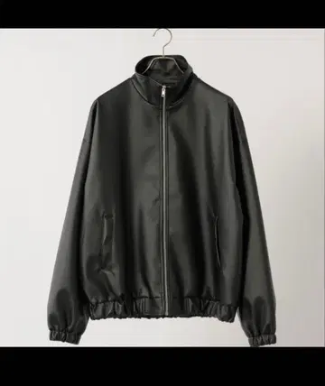 블랙 가죽풍 집업 자켓