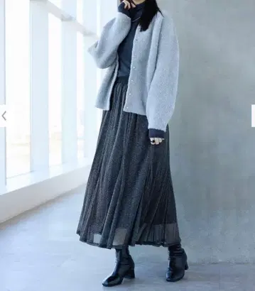 플라스테 2024 모델 페더 라메 2way 가디건