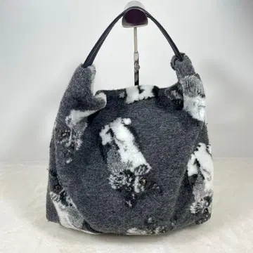 테레사칸비 고양이 패턴 원핸들백 복슬복슬 퍼 고양이 고양이 토트