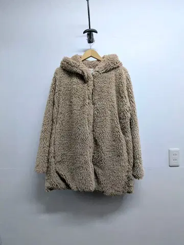 GAP 갭 보아 롱 후드티 베이지 보아 코트