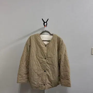 BB037 베이지 퀼팅 보아 리버서블 자켓 3XL