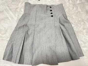 사이드 플리츠 스카 숏 팬츠 그레이 1