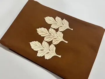 고급 시오제 나고야 오비 손그림 자수 나뭇잎 223