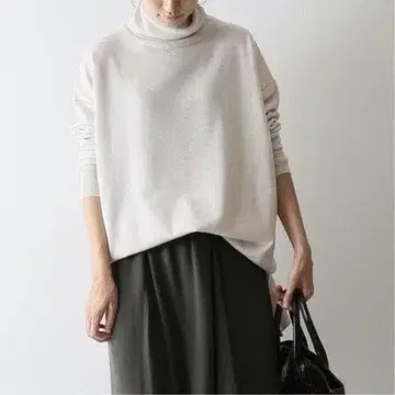 FRAMeWORK 하이 게이지 천축 터틀넥 내추럴 프레임워크