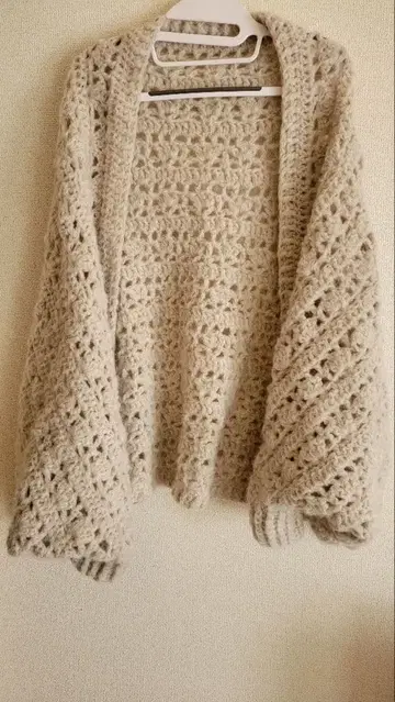 니트 가디건 베이지 화이트