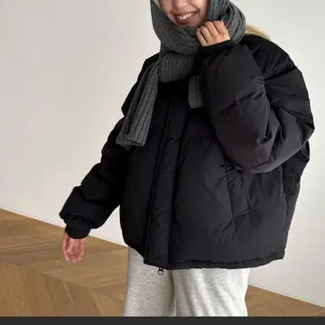 블랙 볼륨 다운 자켓