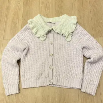 ZARA 자라 니트 가디건 스웨터 비쥬 프릴