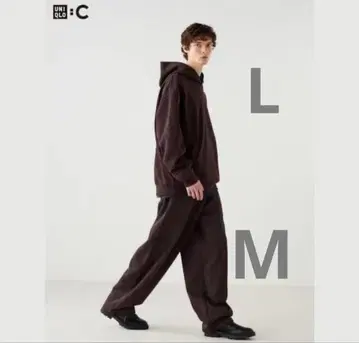UNIQLO C 후드 맨투맨 L 사이즈 팬츠 M 사이즈 다크 브라운