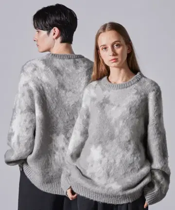 스웨터 니트 CLEL 모헤어 블렌드 샤기 디자인 니트