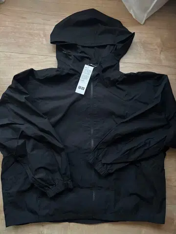 유니클로 U 후디드 블루종 블랙 XXL