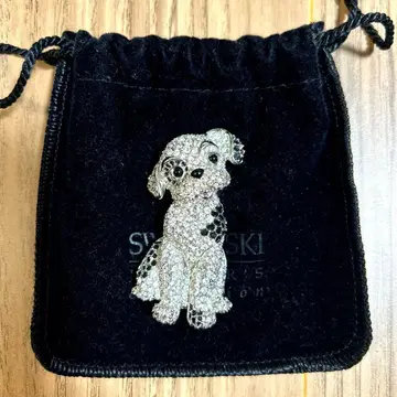 스와로브스키 개 크리스탈 브로치
