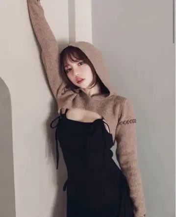 ANDMARY Mitten layered knit dress