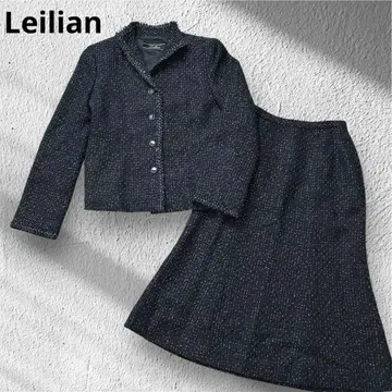 Leilian 레리안 트위드 라메 세트 플레어 스커트 세레모니