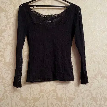 IKUKO 레이스 블랙 긴팔 상의