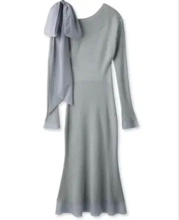 [새상품급] snidel 숄더 리본 비대칭 니트 원피스