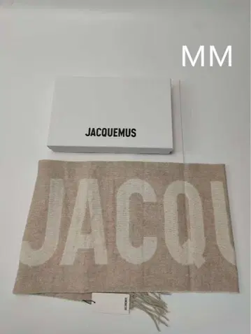 JACQUEMUS 로고 머플러 다크 베이지