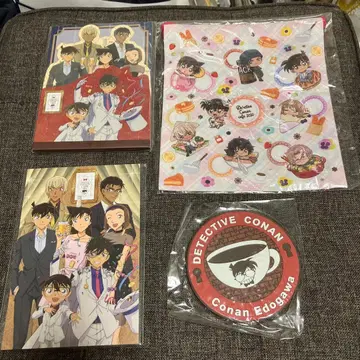 명탐정 코난 코난 카페 복조리 메모장 엽서 러버 코스터 4점