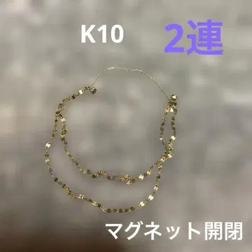 K10 골드 페탈 체인 2연 팔찌