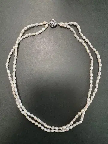 담수 진주 이중 목걸이