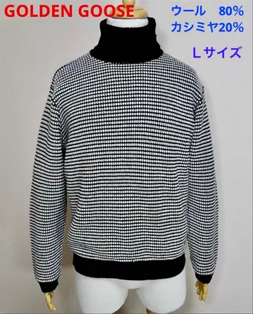 GOLDEN GOOSE 캐시미어 혼방 엘르 패치 터틀넥 니트 L