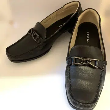 [ 새상품급 ] REGAL 리걸 로퍼 체인 디자인 블랙 23cm