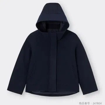 GU 코지 멜톤 숏 후디 코트 S 사이즈 네이비