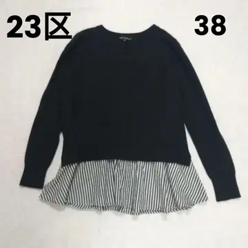 23구 스트라이프 셔츠 도킹 니트 38