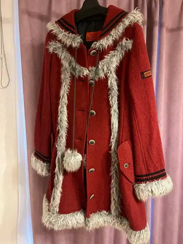 BETTY'S BLUE 빨간색 세일러 카라 롱 코트