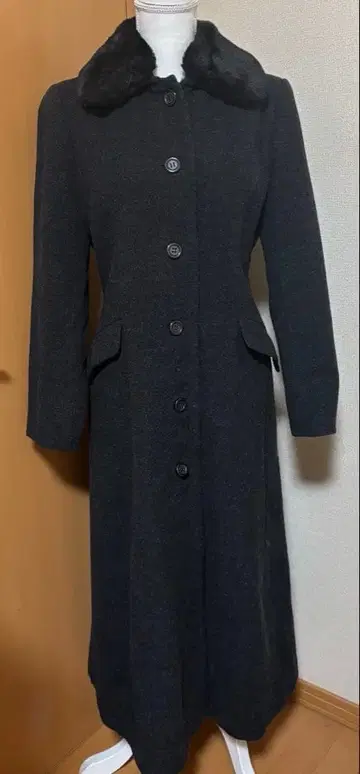 일본제 다크 그레이 롱 코트